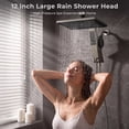 thumbnail image 4 of HOPOPRO Filtered Shower Head with Handheld Combo, 12 Inch High Pressure Rain Shower Head with Filter, 2-in-1 Dual Rainfall & Detachable Handheld Showerheads with Stainless Steel Shower Hose, 4 of 4