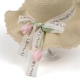 thumbnail image 5 of UTSJKR Womens Wavy Oversized Brim Straw Hat with Floral Tulip Lace Ribbon for Summer Seaside Vacation Outdoor Shoot Neighborhood Potluck Soft Elegant Accessory Beige, 5 of 8