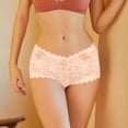 thumbnail image 5 of Womens Seamless Lace Briefs Mid Rise Floral Panties with Scalloped Edge No Show Breathable Tagless Underwear Beige S-XL Everyday Valentine's Gift,Size L, 5 of 6