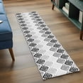 thumbnail image 4 of Vintage Floral Washable Runner Rugs 2'x6', Black Gray Flower Pattern Country Gradient Low Pile Throw Entryway Rug Non-Slip Sturdy Edge Binding Carpet for Indoor Bedside Entrance Bedside, 4 of 9