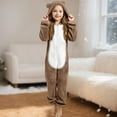 thumbnail image 2 of REDARER Girls Bear Ear Romper Long Sleeve Pajama, Soft Grip Soles Jumpsuit for Toddler Kids Sleep and Play,9-10 Years, 2 of 5