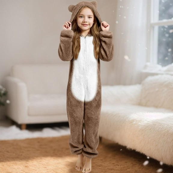 MEZZALL Soft Girls Romper Jumpsuit Long Sleeve Home Wear With Grip Soles Toddler Kids Sleep Playwear Comfortable Leisure Trendy O-Neck Spring Child One-Pieces