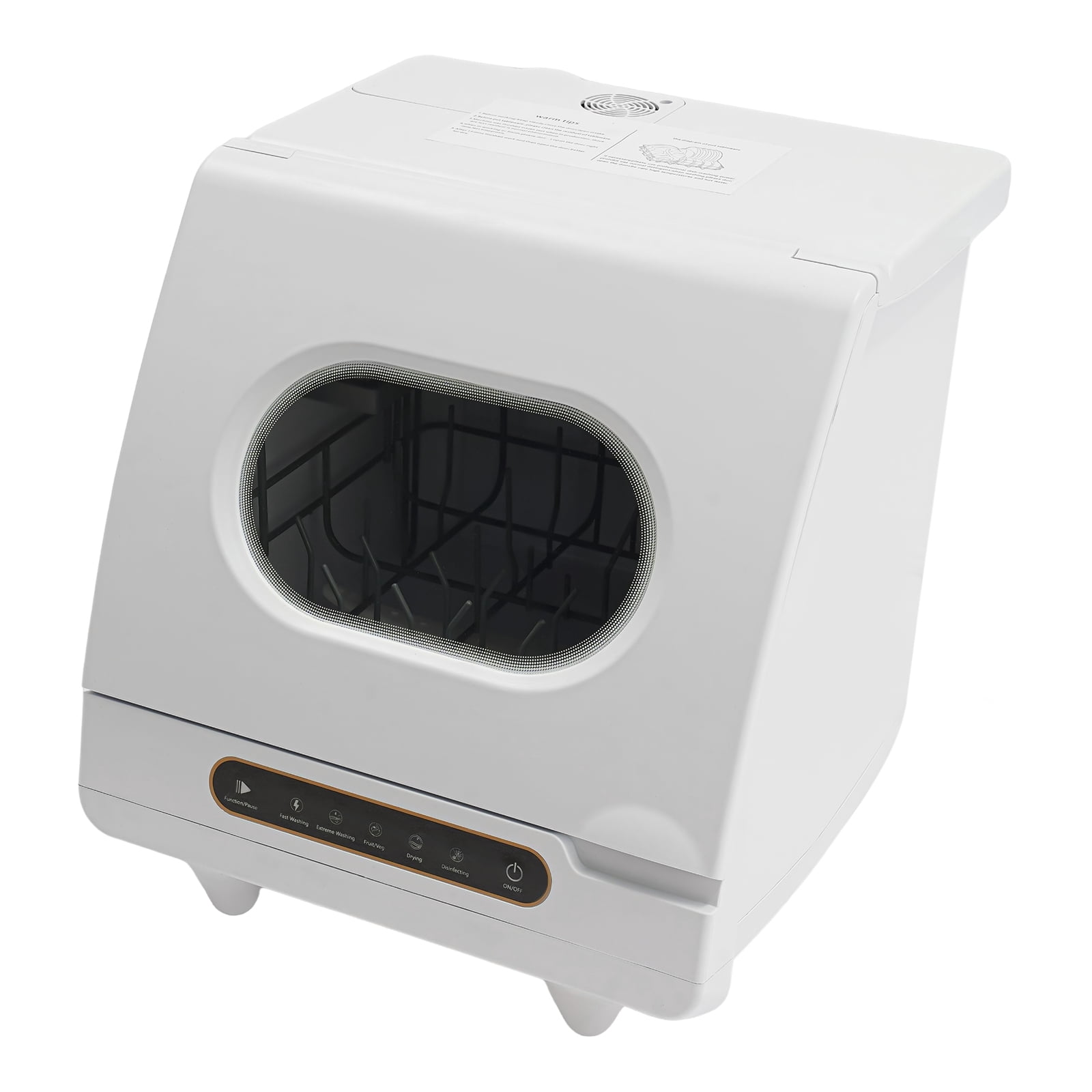 Compact Countertop Dishwasher with 6 Place Settings & 5 Wash Modes High-Temperature 162°F Sanitizing for Apartment