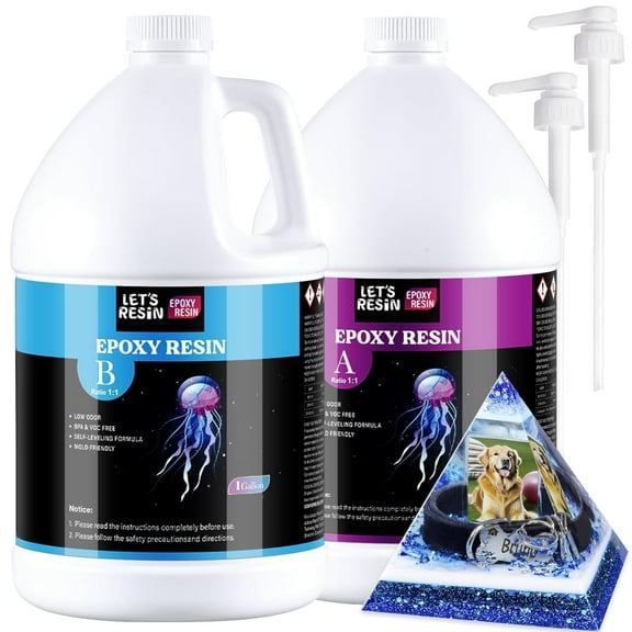 LET'S RESIN  2 Gallon Epoxy Resin with Pumps, Bubble Free Resin Epoxy Kit, Crystal Clear Epoxy Resin and Hardener for DIY Art, Molds,Craft