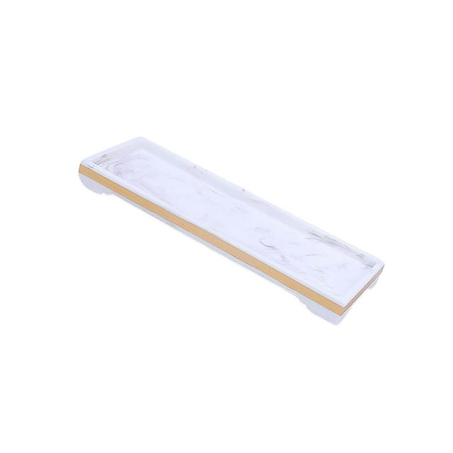Plateau de Rangement pour Réservoir de Toilette, design Léger, Plateau pour Shampooing, Bougies, Serviette Blanc