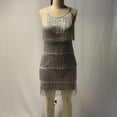 thumbnail image 3 of Vestido De Tirantes Finos Vestido de tirantes finos para mujer, borlas, vestidos de fiesta de noche, Vestidos (gris S) Ygjytge para Mujer Gris T L, 3 of 8