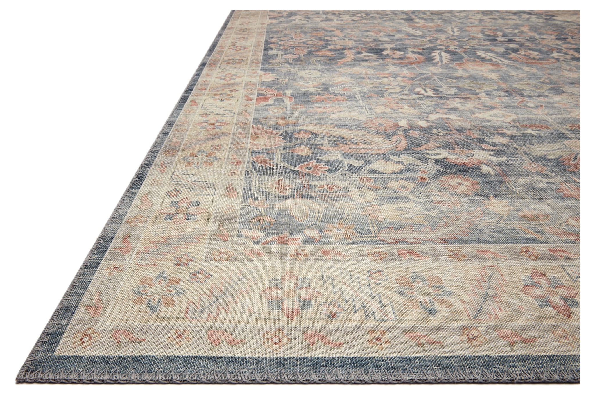 Loloi Hathaway Printed Oriental Denim / Multi Area Rug