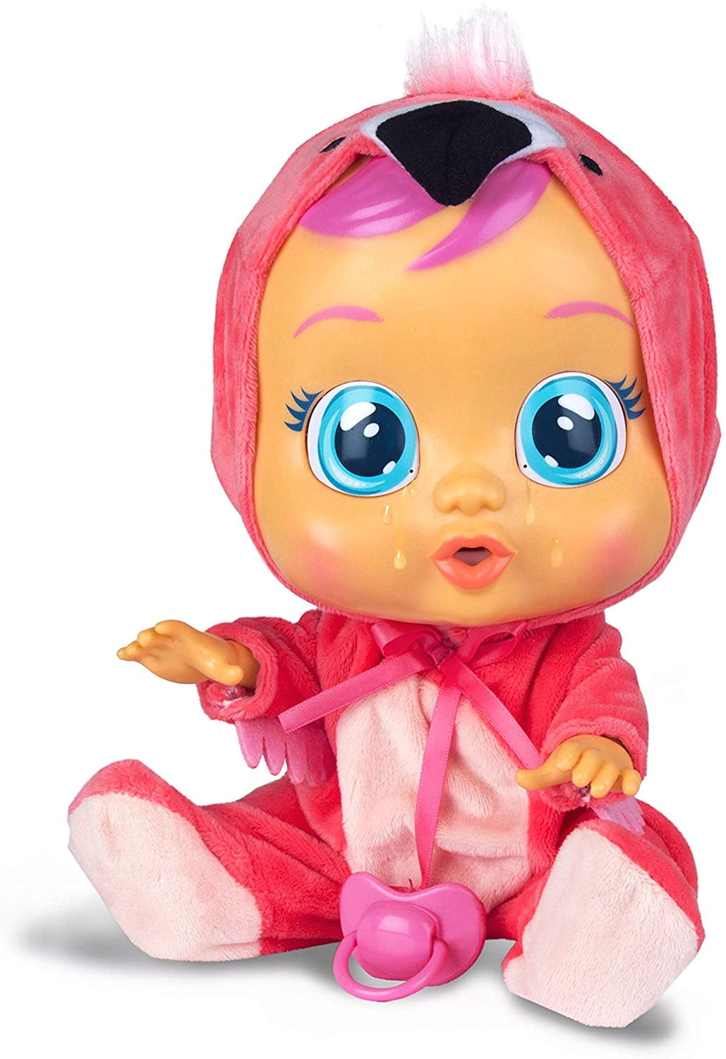baby doll with pacifier that cries