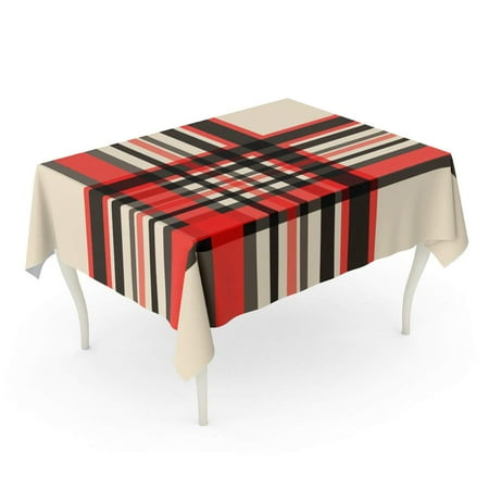 

SIDONKU Tartan Gingham Egg Nog Red and Black Plaid Printing Pattern Abstract British Buffalo Ce Tablecloth Table Desk Cover Home Party Decor 60x104 inch