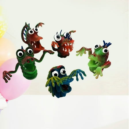 Worgeous 5pcs Children Finger Puppets Simulation Animal Silicone Finger Storytelling Funny Toy