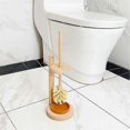 thumbnail image 3 of Wood Toilet Brush and Holder Set, Wood Toilet Bowl Cleaner Brush for Bathroom, Toilet Scrubber with Stand, 3 of 5