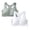 White 1PCS & Green 1PCS, variant on Girls Racerback Wireless Training Bra Sweat Wicking Light Pad Athletic Undergarment for School Dance, 2 Pack