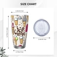 thumbnail image 4 of Gaeub Ice Cream Print 20-Ounce Stainless Steel Car Cup,Tumblers Cups with Lids and Straw,Coffee Cups for Adults Kids Home Car Office School Travel Party-Without Straw, 4 of 8