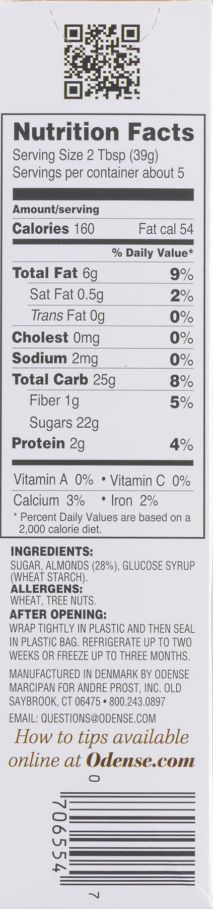 Odense Marzipan Roll Almond Case Of 12 7 Oz Walmart Com Walmart Com