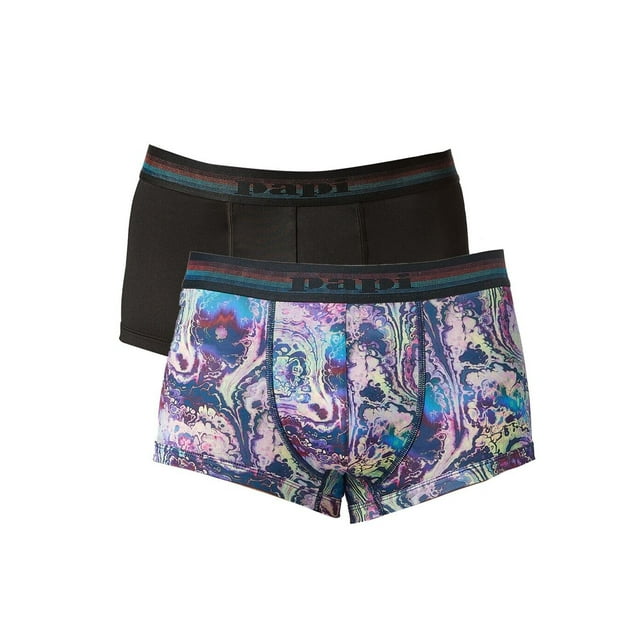 Papi 2-Pack Brazilian Trunk Underwear - UMPA107 (Pageant Blue/Black, L)