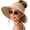(Khaki)), variant on Sun Visor Hats for Women Wide Brim Ponytail Straw Beach Hat Packable Foldable UPF 50+ Floppy Travel Hats