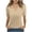 *Khaki, variant on VBVC Women's Polka Dot Collared Shirt,Short Sleeve V-Neck Top For Women,Ladies Summer Stretchy Breathable Blouse,Black,S-2XL