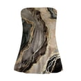 thumbnail image 4 of Tube Tops for Women Strapless Tops Summer Bandeau Tank Tops Gradient Tanks Smocked Ruffled Backless Sleeveless Shirts Khaki L, 4 of 4