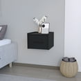 thumbnail image 4 of Calion Floating Nightstand for Bedroom | Space-Saving Wall-Mounted Storage | Engineered Wood &amp; Particle Board | Black | 13.2" x 13.8" x 9.8" | Modern Design, 4 of 7