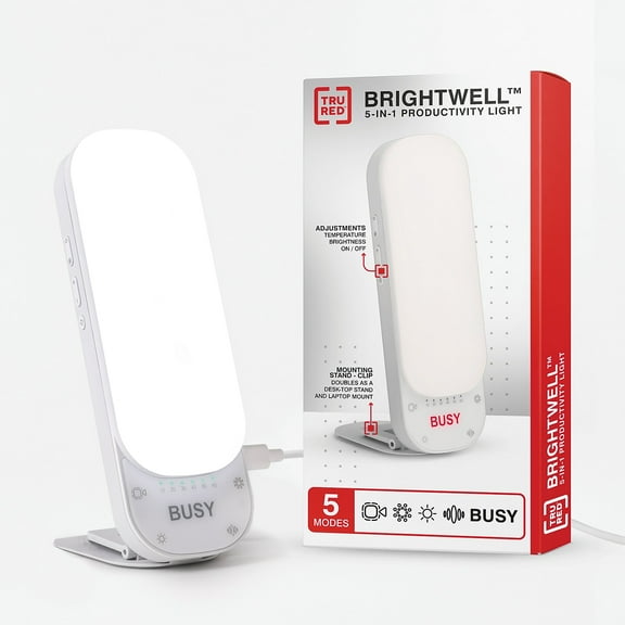 TRU RED Brightwell 5-in-1 Productivity LED Desk Light White (TR62804)