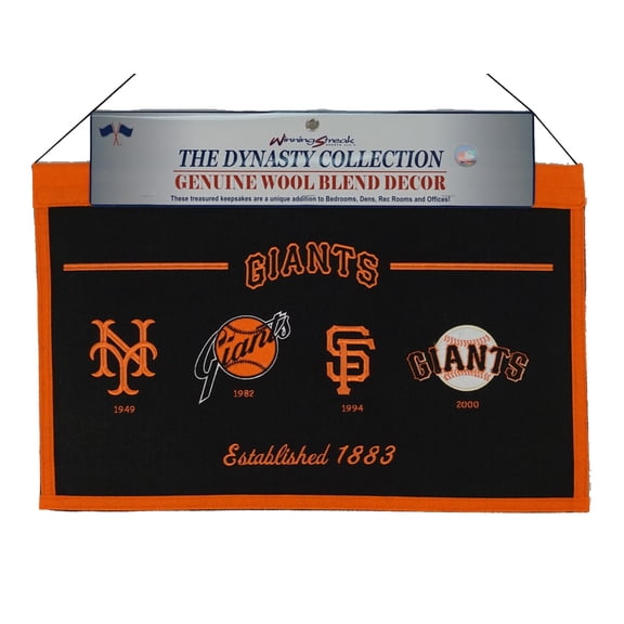 San Francisco SF Baseball Giants MLB LARGE 22x14 Wall Hanging Logo Banner featuring logos from 1949, 1982, 1994 & 2000