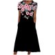 thumbnail image 1 of Moda mujer verano casual cuello redondo estampado bolsillo manga corta vestido suelto Fridja  bnh1785, 1 of 8