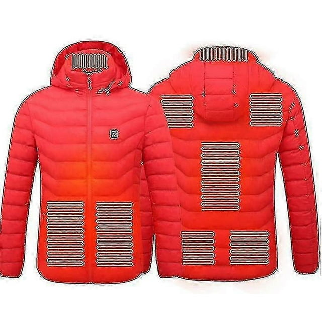 Heated Jacket, Winter Outdoor Warm Electric Heating Coat, 8 Heating Zones