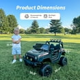 thumbnail image 5 of Hikiddo 4WD Kids Ride on Truck Car, 12V 7Ah Ride on Toy Electric Cars for Kids w/ Remote, Bluetooth, 4x75W Motors - Black, 5 of 9