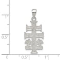thumbnail image 2 of 925 Sterling Silver Polished Caravaca Double Cross Shaped with Angels Crucifix Pendant, 2 of 5