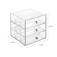 thumbnail image 5 of iDesign Clear Plastic Divided 3-Drawer Vanity & Countertop Organizer, 7" x 6.5" x 6.5”, 5 of 8