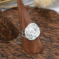 thumbnail image 4 of Romantic Blooming Rose Flower Love Sterling Silver Engagement Floral Ring-9, 4 of 7