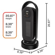 Handy Heater 3D Heat Tower 1500W Oscillating Space Heater with Remote, Adjustable Thermostat and Timer, Black