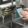 thumbnail image 5 of No Drill Kitchen Sink Caddy, 180 Degree Swivel Aluminum Faucet Shelf with Towel Bar for Counter Storage, 5 of 6