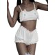 thumbnail image 2 of Txlixc - Pijama Kawaii para Mujer, 2 Piezas, Top Corto con Tirantes de Espagueti para Perro/Conejito + Pantalones Cortos Txlixc Sexy, 2 of 6