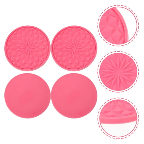 PAMINGONO 4Pcs Pink Coasters for Car Cup Holders with Waterproof Surface Treatment