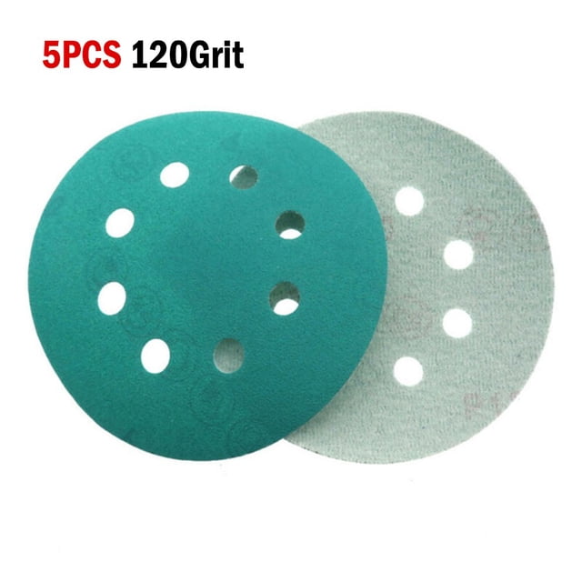 5Inch 8Hole Ponçage Disques Crochet & Boucle Humide Sec Animal Film Vert Papier de Verre Polissage