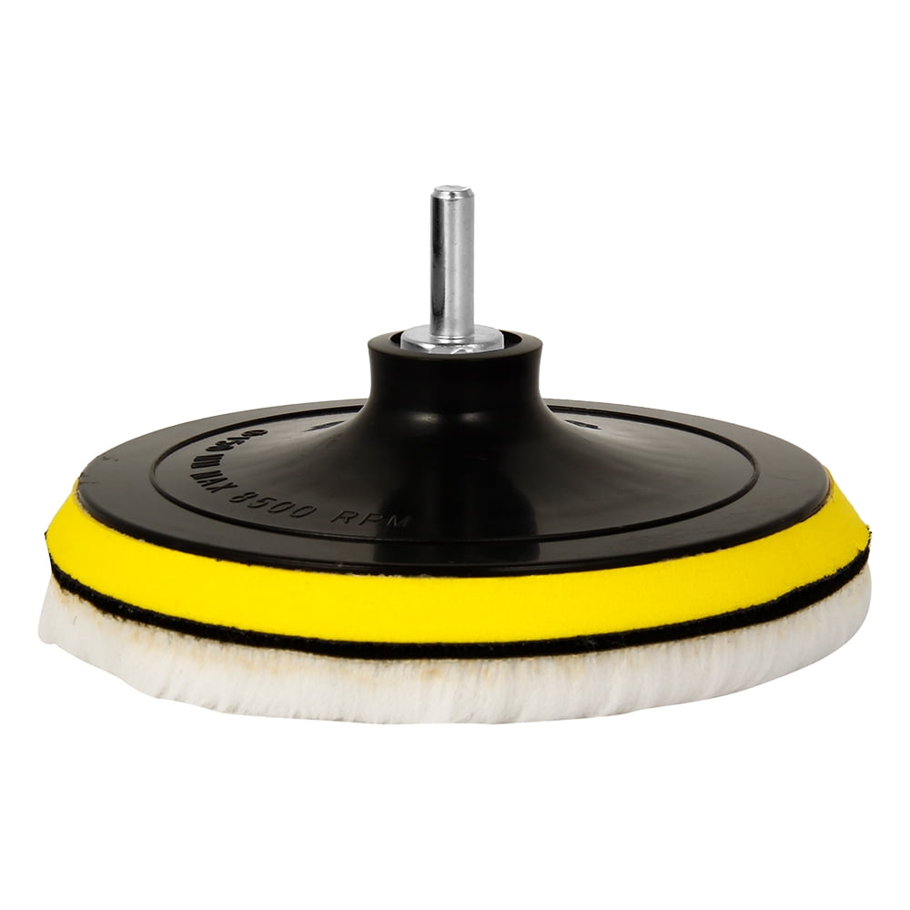 5 Pcs 6 Inch Wool Polishing Buffing Pad Polishing Buffing Wheel for Drill Buffer Attachment with M14 Drill Adapter