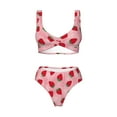 thumbnail image 4 of Daiia Strawberry Women's Bikini Set Two Piece Swimsuit High Waisted Bikini Adjustable Straps Bikini Perfect for Beach, Pool, and Summer Vacation-Small, 4 of 9