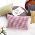 thumbnail image 6 of PiccoCasa Throw Pillowcase Corn Striped Corduroy Cushion Covers Set of 2, Pink 12" x 18", 6 of 6