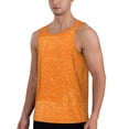 thumbnail image 2 of Xecao Orange Glitter2 Men's Tank Top Workout Quick Dry Sleeveless Gym Jogging Muscle Shirts Summer Swim Beach Tops, 2 of 9