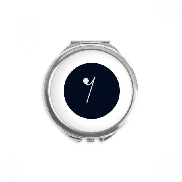 Miroir Compact Rond Portable de Poche avec Musique Blanche Huitième Repose-Mains Noires