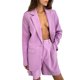 thumbnail image 1 of Txlixc Pantalones cortos de traje de mujer, cuello de solapa de color sólido Txlixc moda, 1 of 3