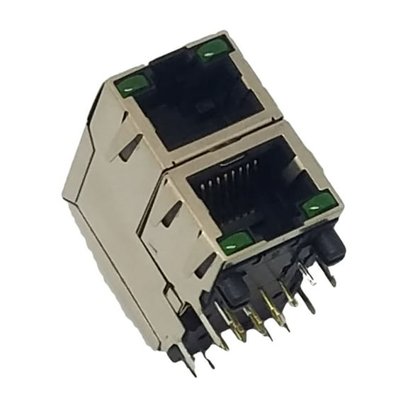 RJSAE-5385-02 Conn RJ-45 F 16 POS 2.54mm Solder RA Thru-Hole 24 Terminal 2 Port Cat 5