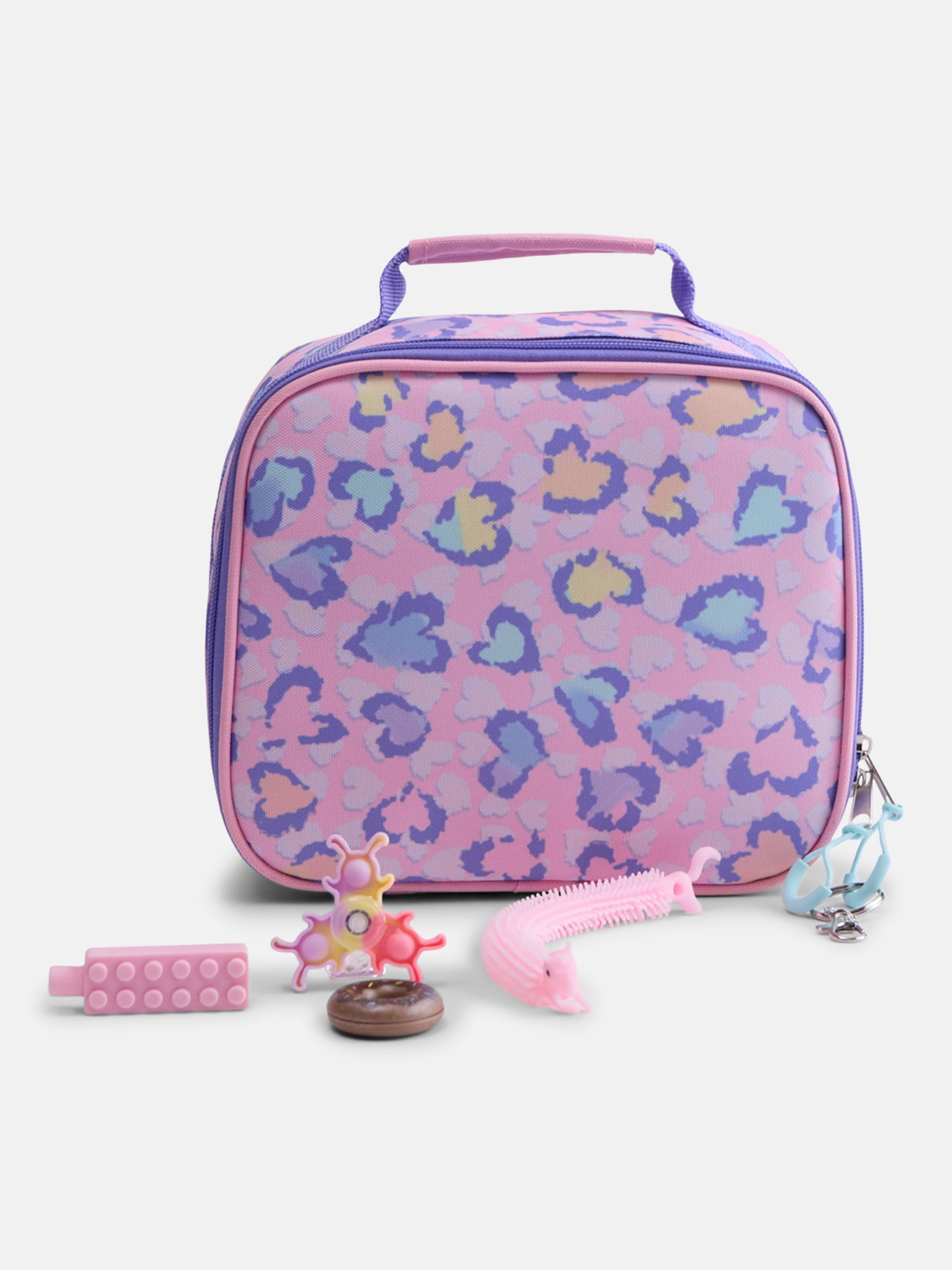 Wonder Nation Kids' Unisex 17" Sensory and Adaptive Backpack and Lunch Box Set, Soft Lilac Colorblock