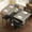 Grey Carlo Oak + Matte Black, variant on Hijob 47in Extendable Dining Table, Dining Table for 2-6, Kitchen Dining Room Table with Storage Shelf, Space Saving Expandable Wood Square Dinner Furniture(Only Table)