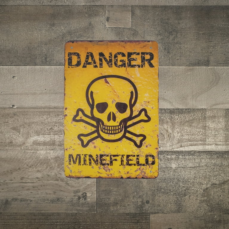 Retro Metal Danger Minefield Warning Wall Sign Man Cave Garage Yard Bar Decor Retro Metal Danger Minefield Warning Wall Sign Man Cave Garage Yard Bar Decor