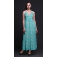 thumbnail image 3 of Bimba Leaves Printed Adjustable Spaghetti Strap Long Maxi Dress Summer Beachwear-X-Small, 3 of 6