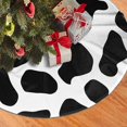 thumbnail image 3 of Cow Print Black and White Christmas Tree Skirts 30", Xmas Tree Cloth Mats Trees Skirts for Decor Gift, Home Decoration, 3 of 6