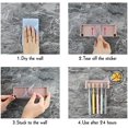 thumbnail image 6 of 5 Slots Wall Mount Toothbrush Holder with Cover, Self Adhesive Toothbrush Storage Organizer for Shower, Toothbrush Hanger for Bathroom, Medicine Cabinet, Dorm (Pink), 6 of 6