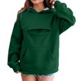 thumbnail image 3 of Afdoent Hoodies for Girls Cat Pouch Hoodie with Pockets Pet Carrier Pullover Animal Holder Long Sleeve Tops Fall Winter 9-10 Years, 3 of 9